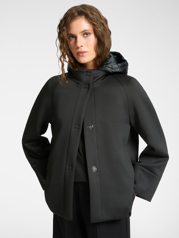 Scuba fabric coat