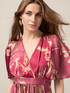 Long floral satin dress image number 2