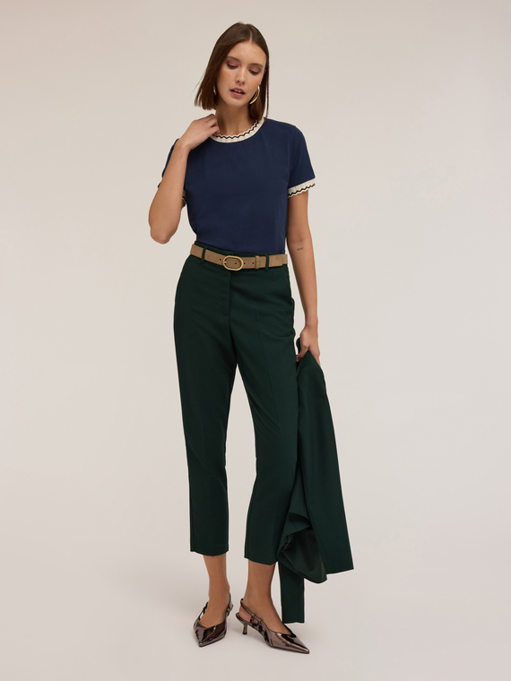 T-Shirt mit Strickbündchen