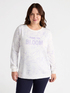 Sweat-shirt à fleurs avec inscription image number 2