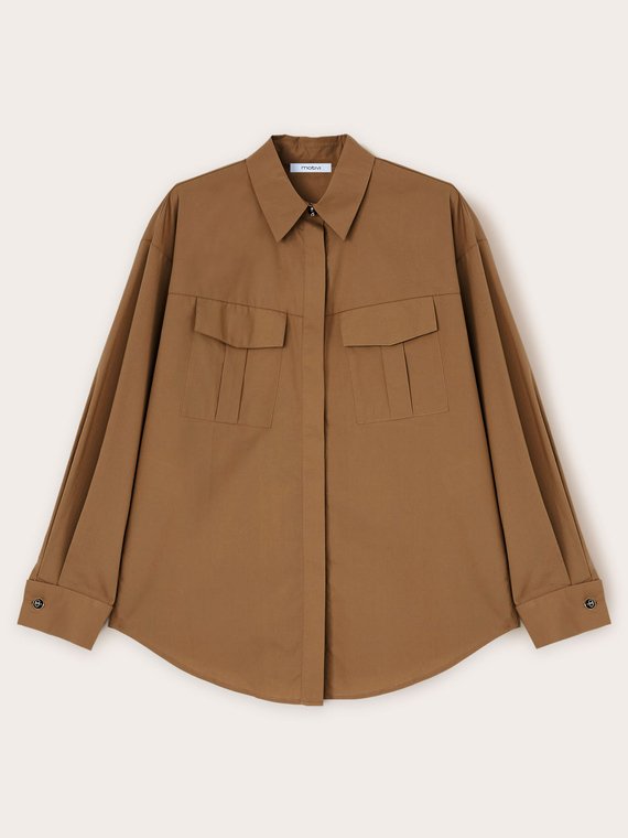 Chemise saharienne en popeline
