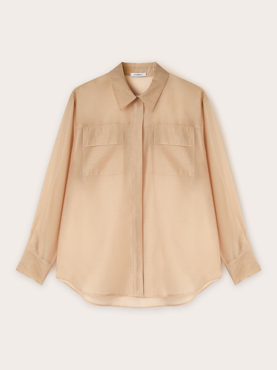 Organza shirt with pockets