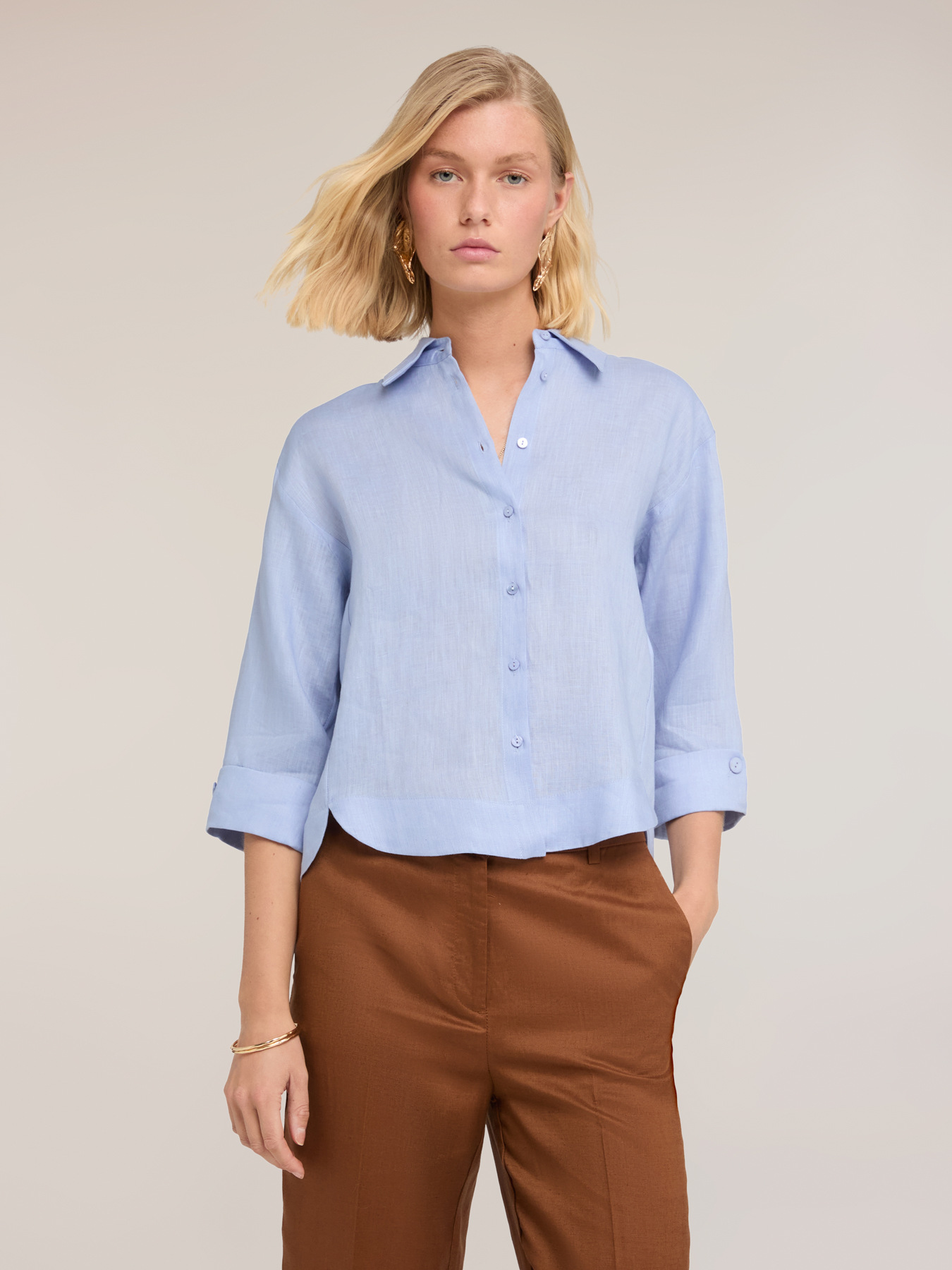 Boxy linen shirt image number 0
