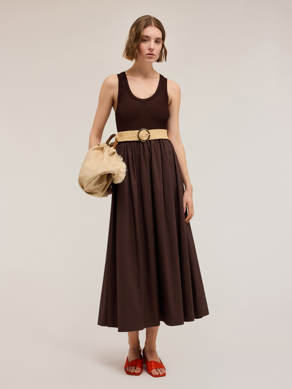 Robe avec corsage en maille ajourée