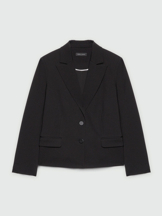 Cropped-Blazer aus Stretchgewebe