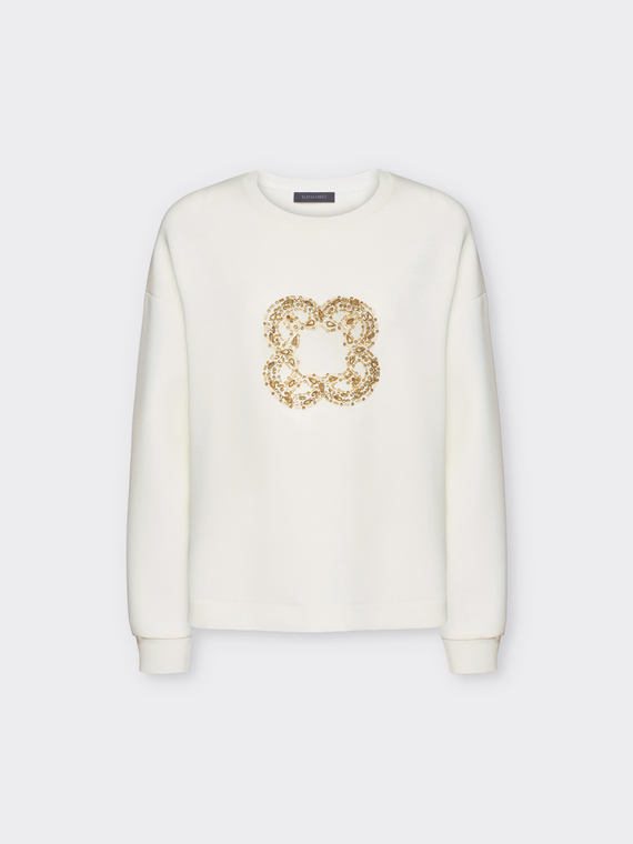 Sweat-shirt avec maxi broderie Monogram