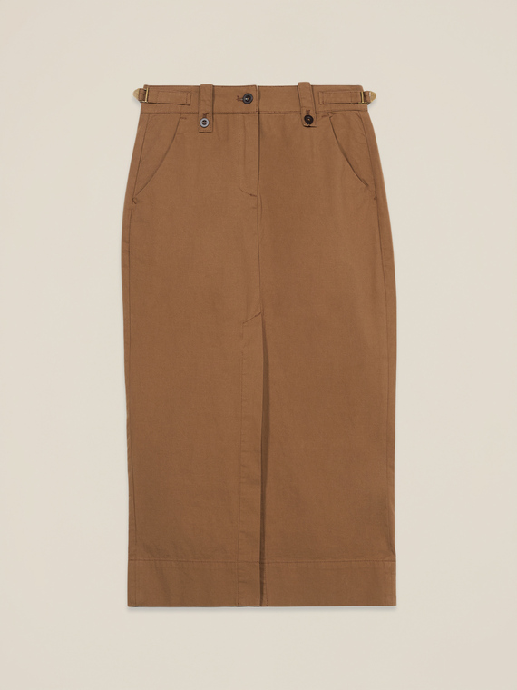 Cropped pencil skirt in cotton blend