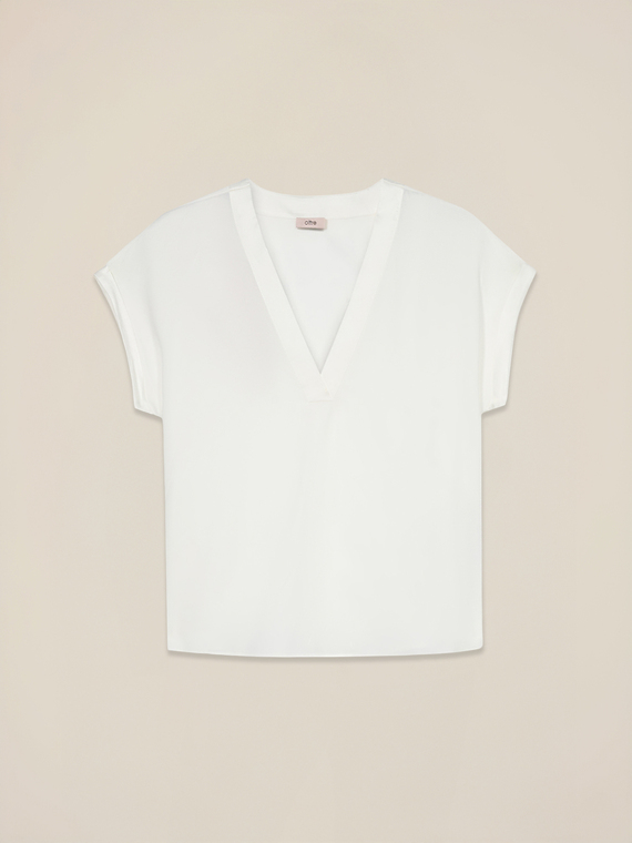 Blusa scollo a V in viscosa