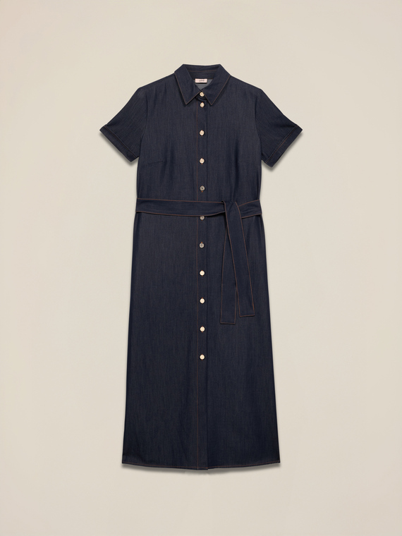 Robe chemisier longue effet denim