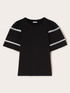 T-shirt with embroidered sleeves image number 4