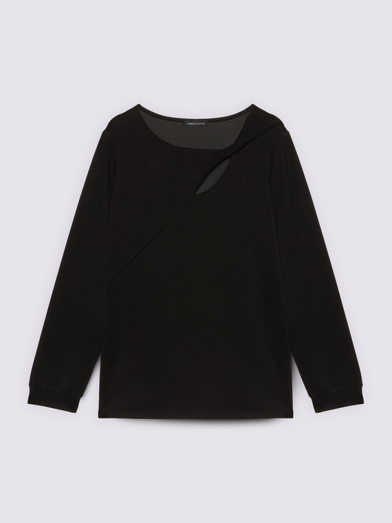 T-shirt en scuba avec d&eacute;tail cut-out