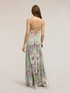 Long satin dress with print image number 1