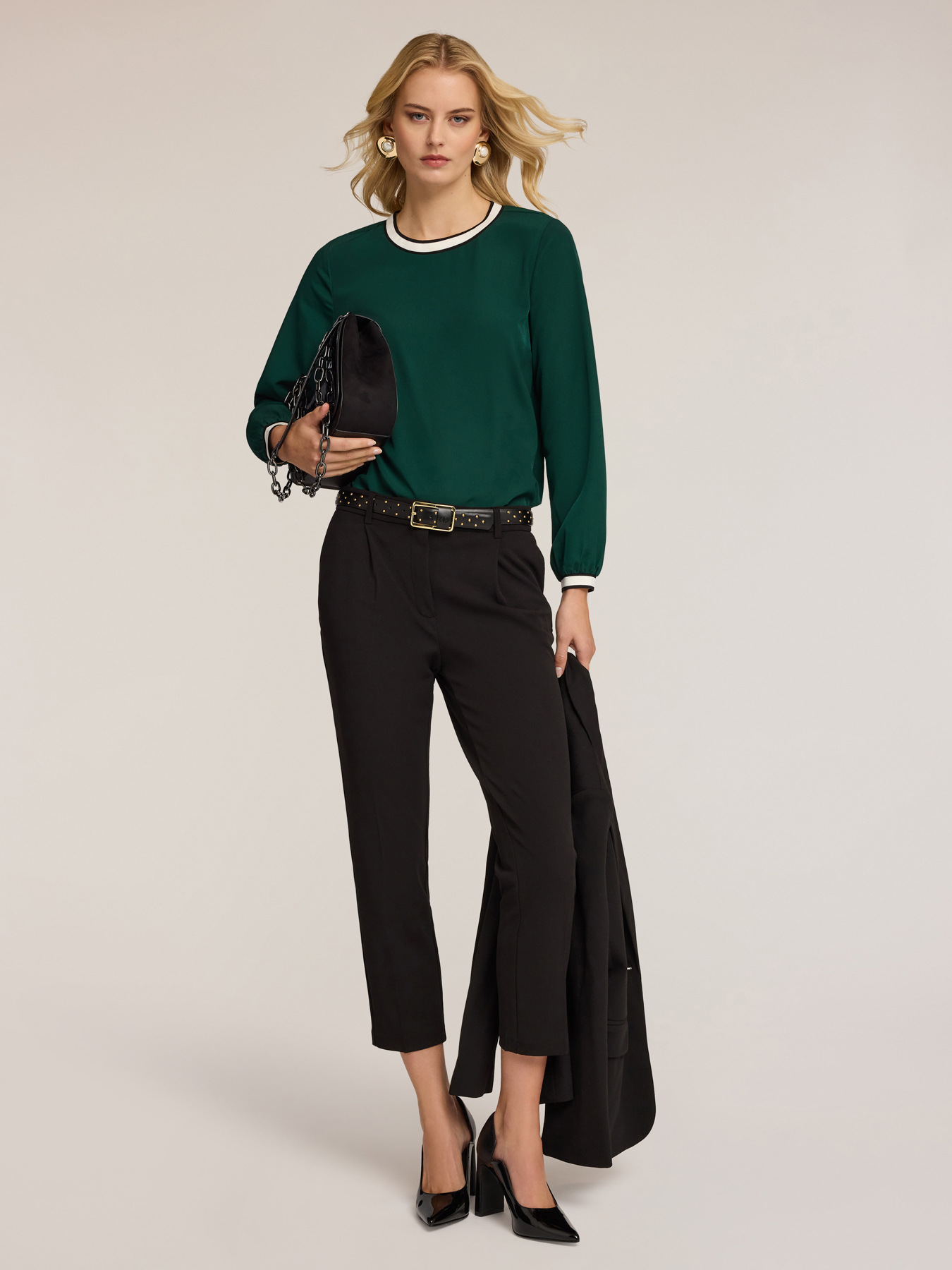 Blusa con bordi a contrasto image number 3