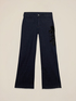 Jeans flare blu rinse con patch decorativo image number 4
