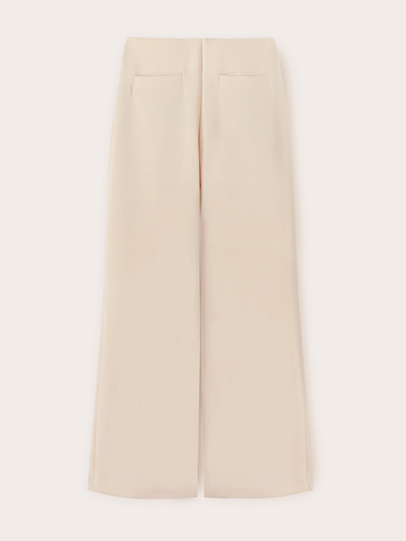 Pantaloni palazzo a vita alta in tessuto crêpe