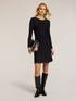 Midi flare knit dress with appliqu&eacute;s image number 0