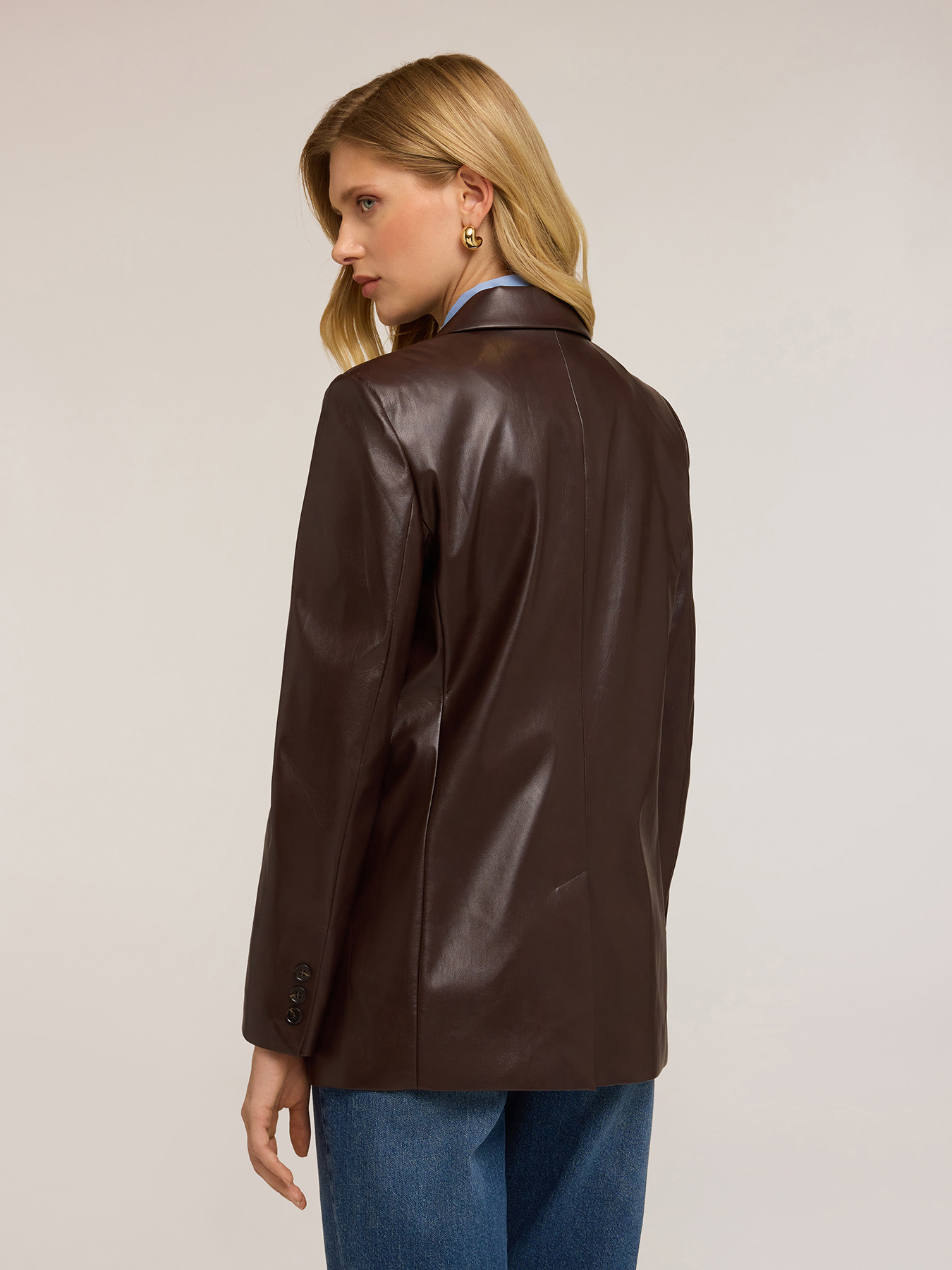 Blazer croisé en tissu enduit image number 1