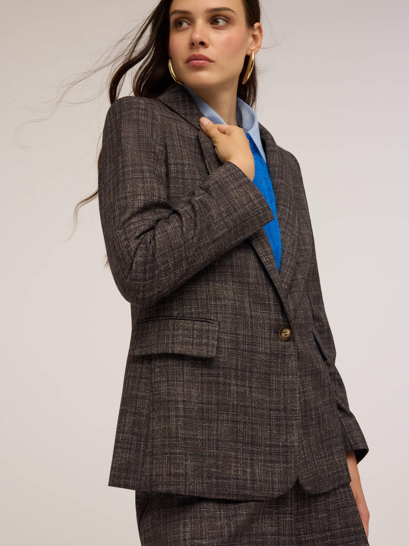 Einreihiger garngefärbter Blazer image number 3