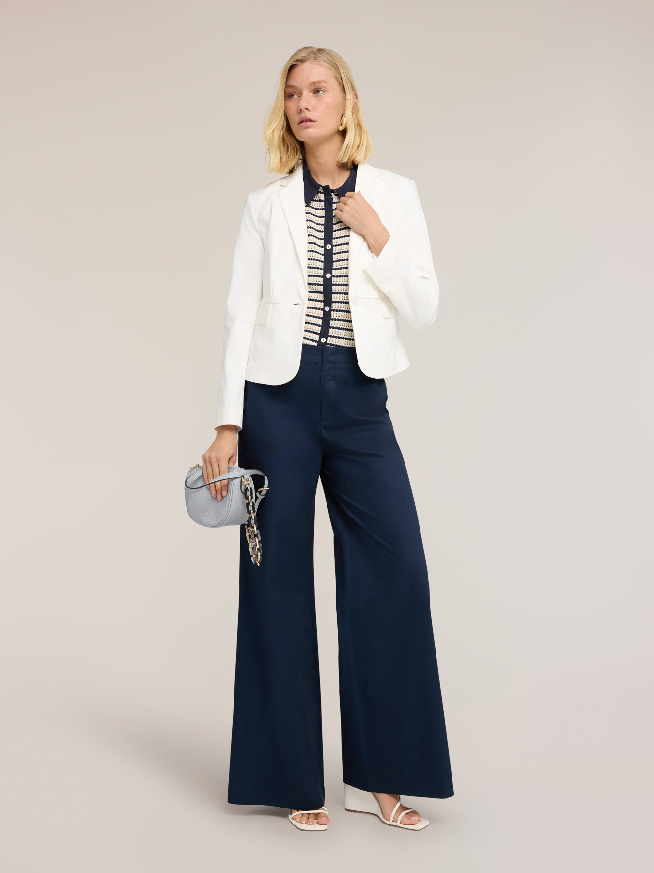 Blazer croială clasică din amestec de bumbac image number 0