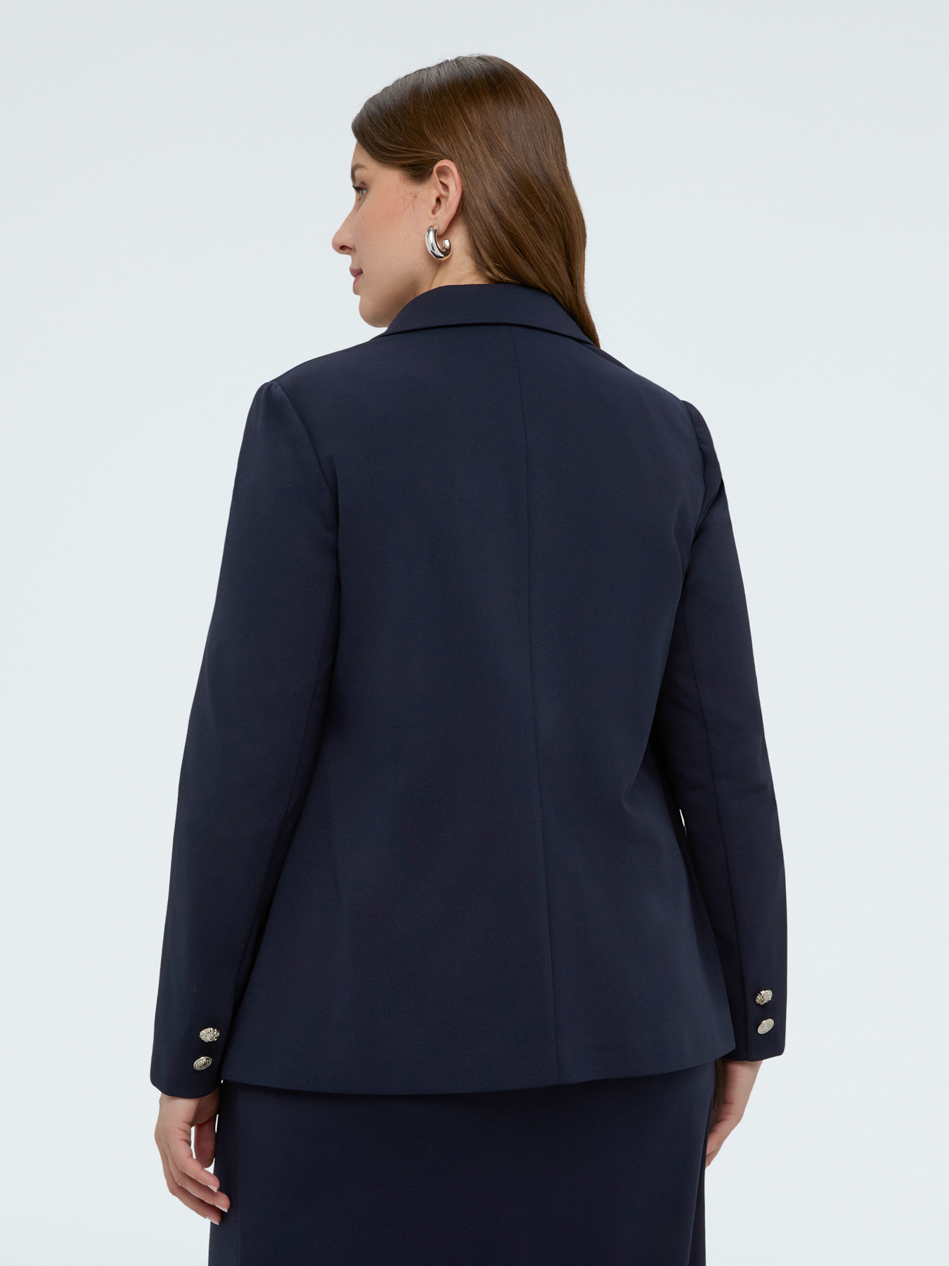 Blazer effetto doppiopetto in tessuto stretch image number 1