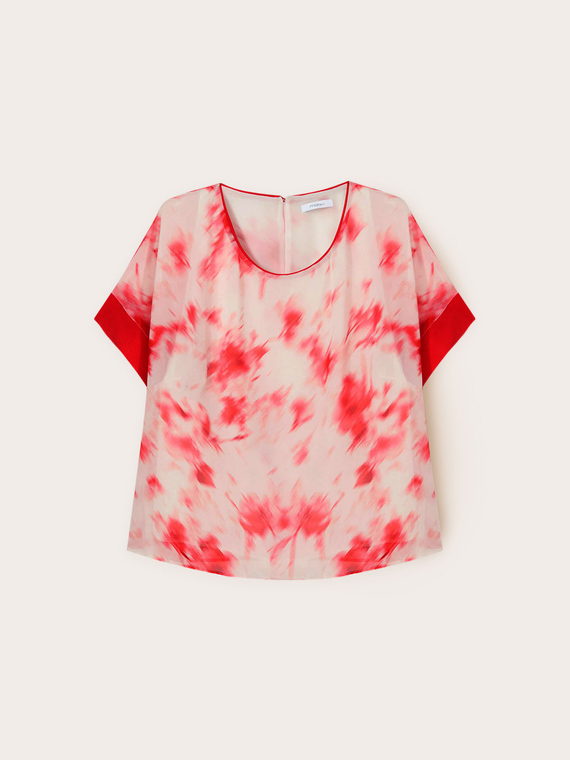 Blouse en georgette avec imprimé chiné