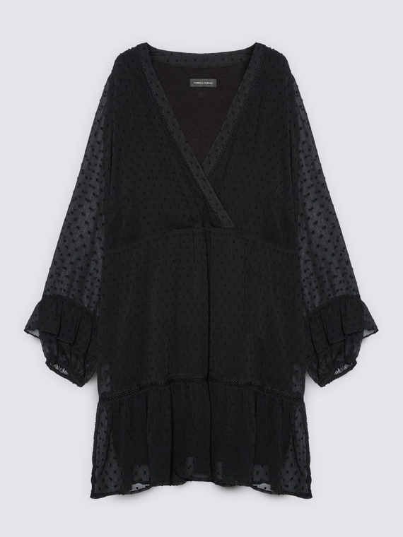 SMILE-Kleid aus Plumetis-Stoff