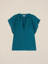 Short-sleeved viscose blouse image number 3