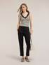 Striped top with lace trim image number 2