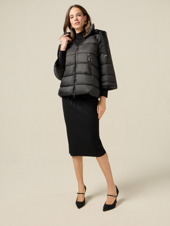 Gonna in maglia con cristalli