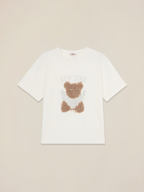 T-Shirt mit Druck und Applikationen