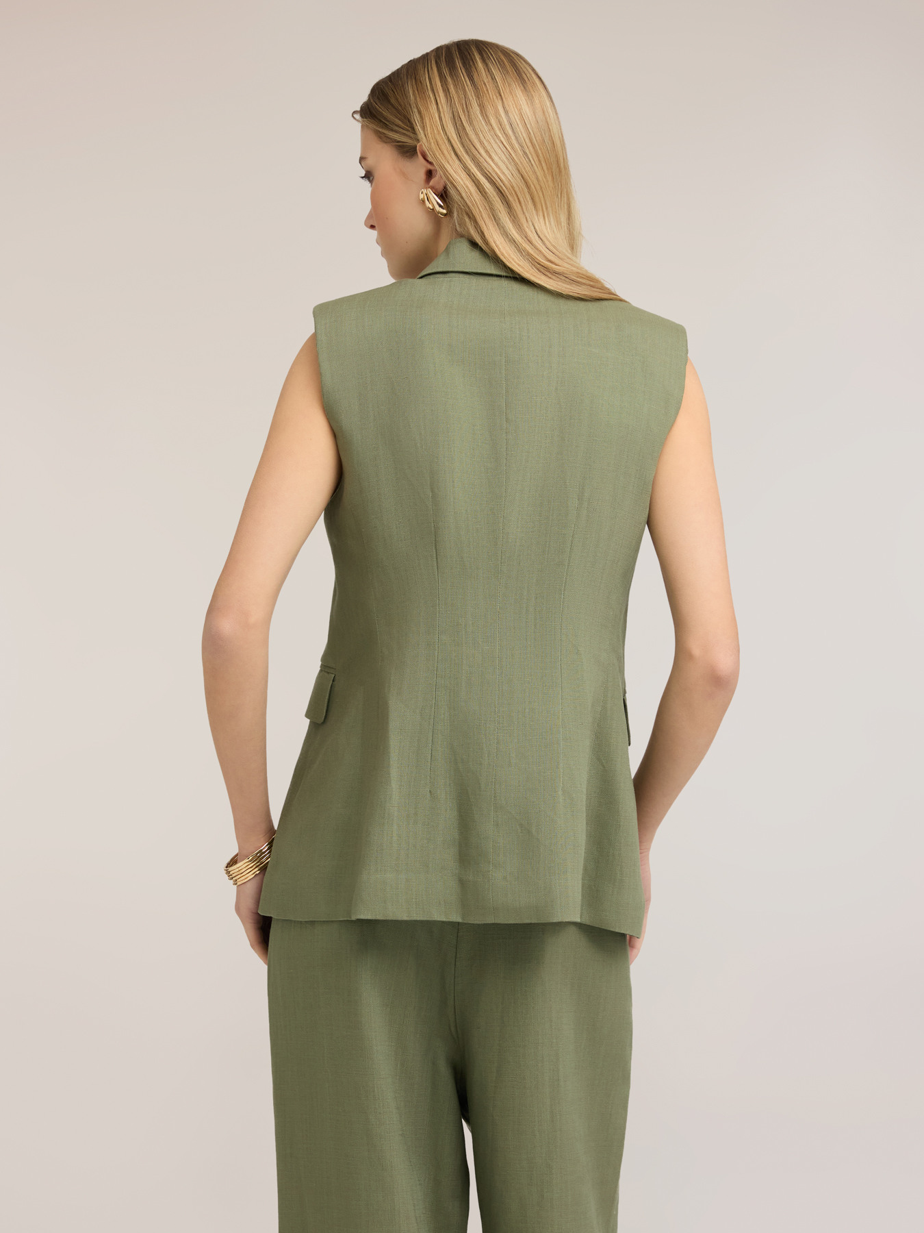 Gilet de tailleur en m&eacute;lange de lin image number 1