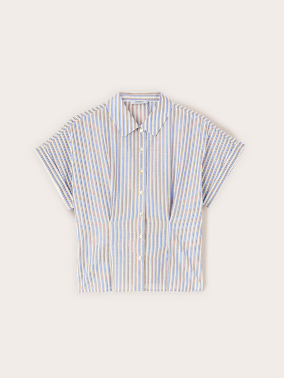 Lurex striped muslin shirt