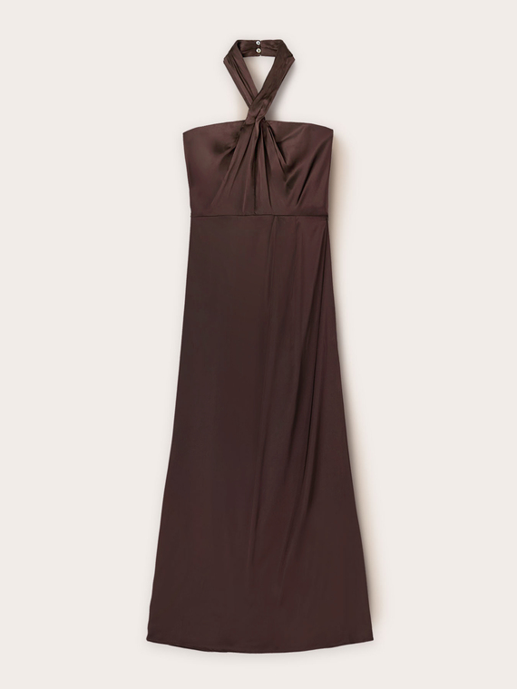 Vestito halter in raso lucido