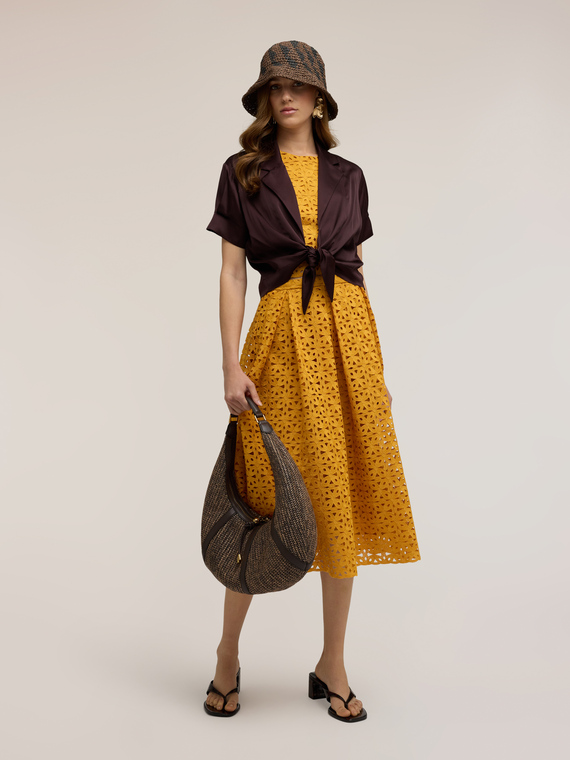 Bolero din satin cu nod