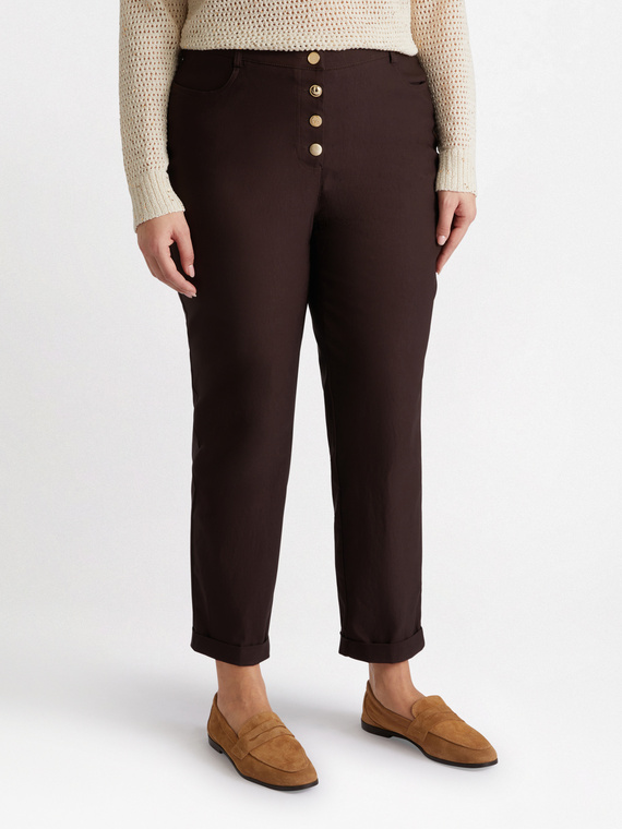Barrel trousers with buttons