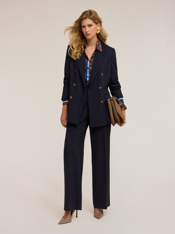 Double-breasted long jacket
