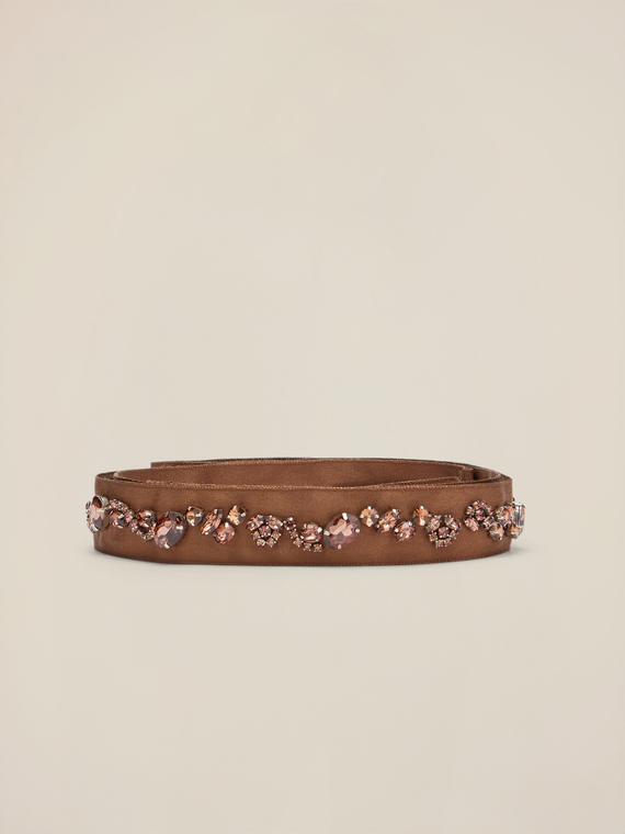 Ceinture en gros-grain avec chatons