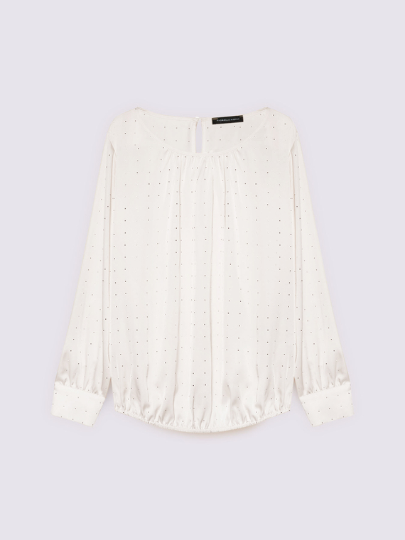Blusa in raso tempestata di punti luce