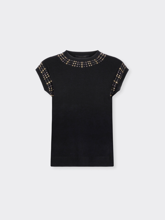 Maglia maniche corte con borchie