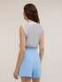 Lyocell blend top with ribbed trims image number 1