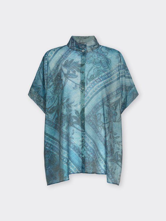 Camicia stampata in lyocell
