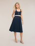 Flare dress in poplin with ajour&eacute; image number 0