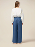 Pantaloni palazzo din tencel cu efect de denim image number 1