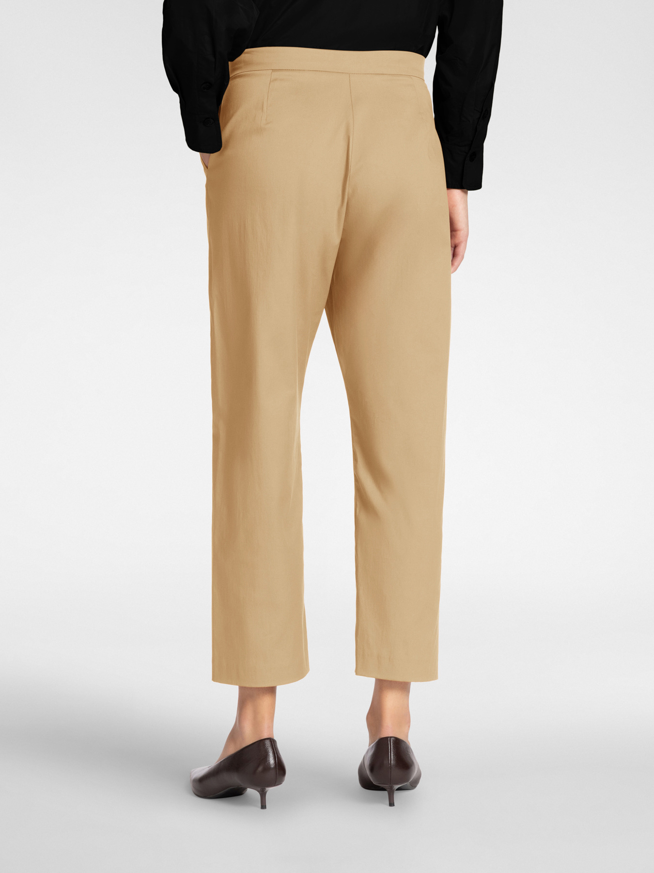 Gabardine trousers with buttons image number 1