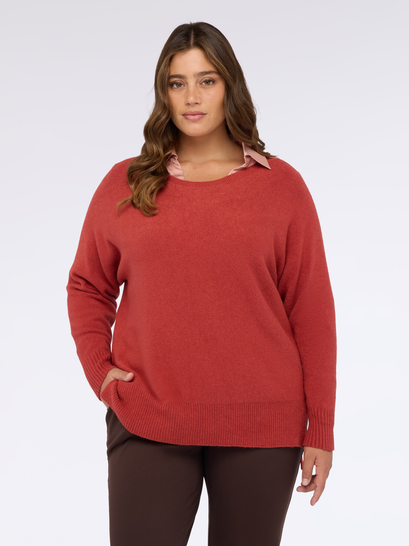 Crew neck sweater in viscose blend image number 0