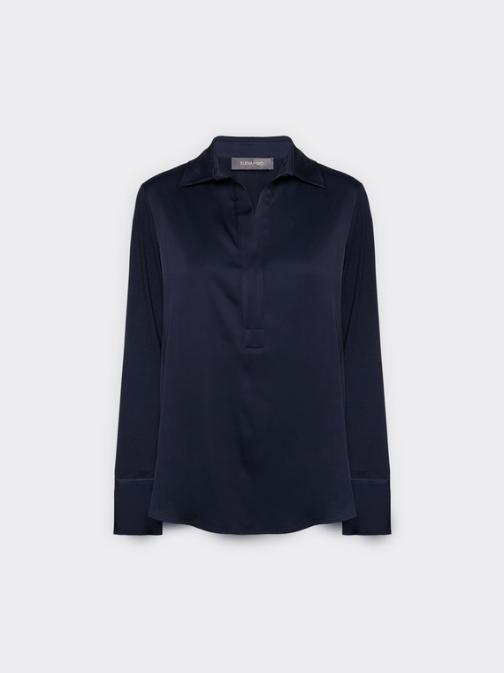 Poloshirt aus zwei Stoffen