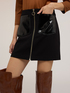 Patent leather mini skirt with pockets image number 3