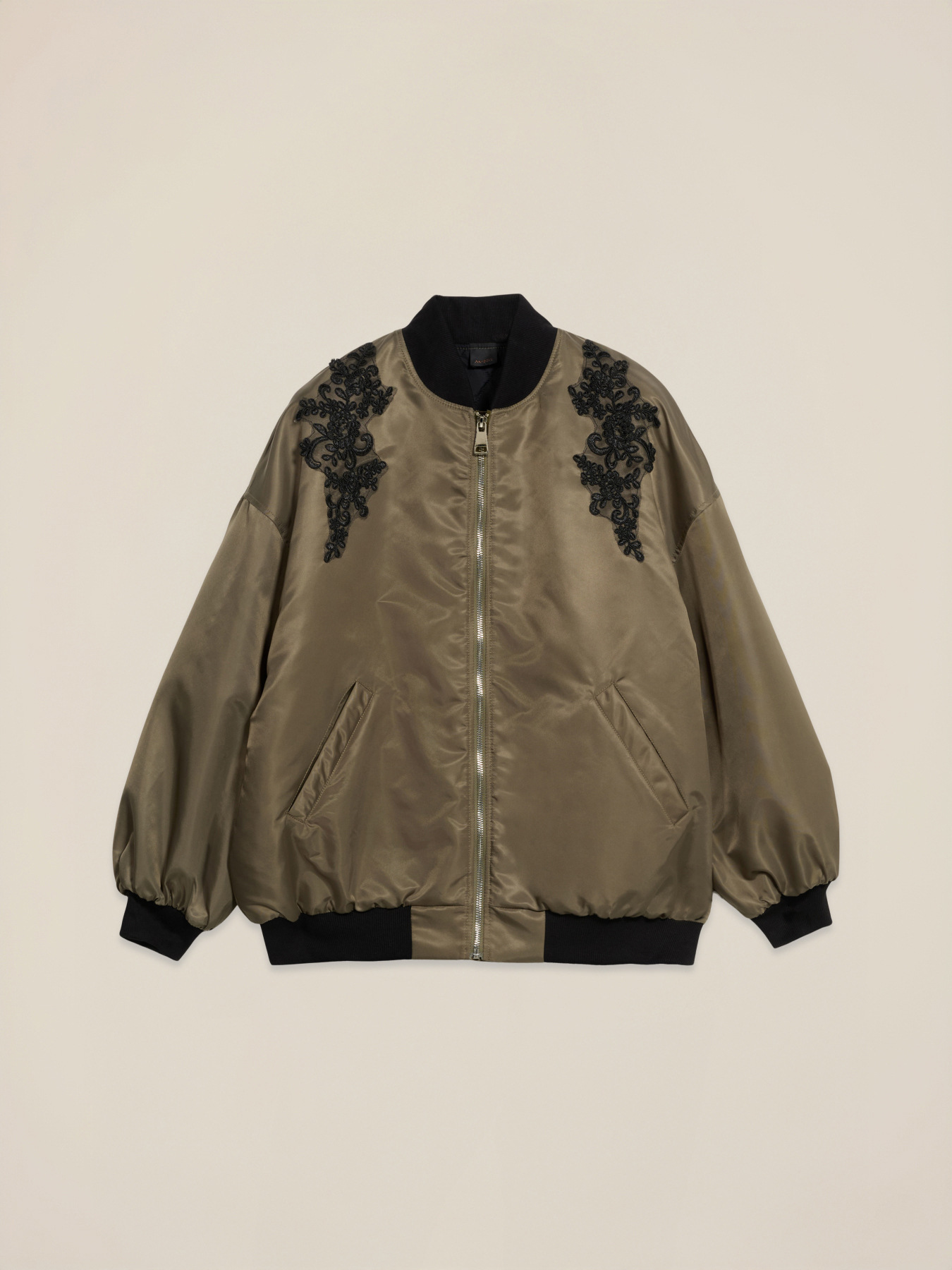 Bomber in raso con patch image number 4
