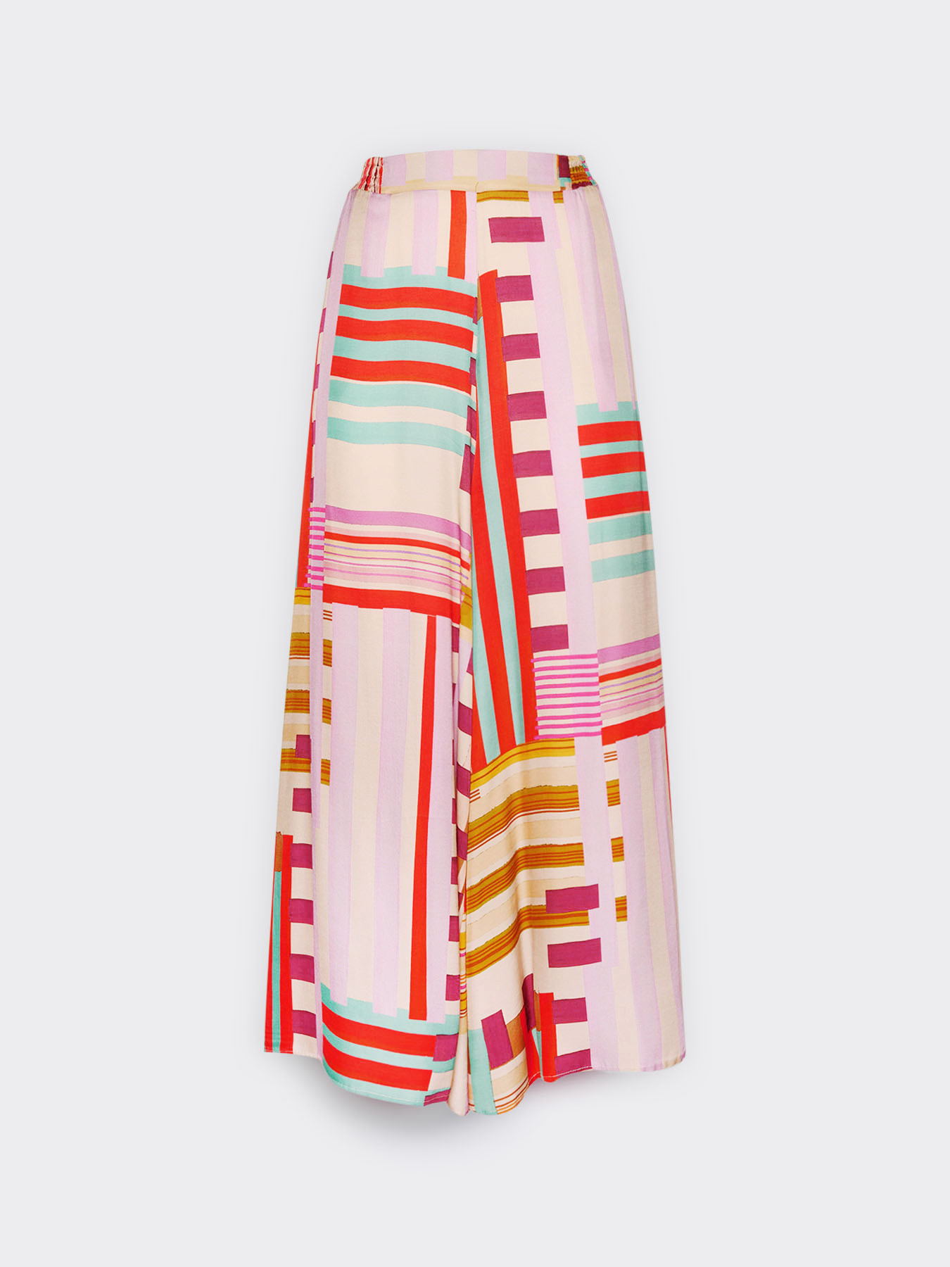 Pantaloni palazzo in raso stampati image number 4