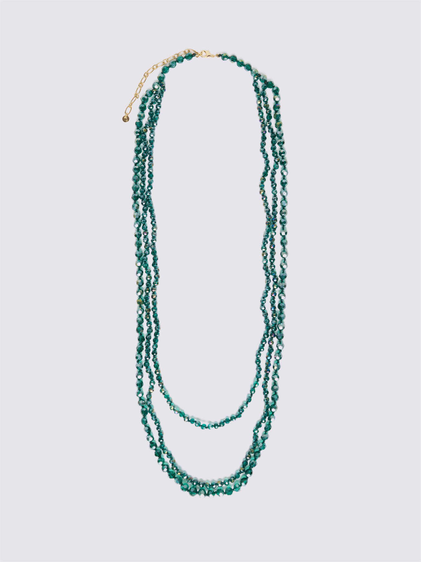 Collier long à trois rangs avec cristaux image number 0
